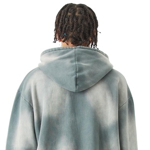 Sudadera con capucha con cremallera Sun Fade por encargo hombro caído de gran tamaño 100% algodón francés Terry Zip Up sudaderas con capucha para hombres con personalizaciones - Product Image 5