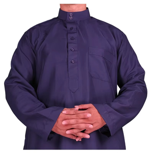 Nouveau modèle 2025, nouveau style, vêtements islamiques, thobe musulman pour hommes, thobe saoudien pour hommes, manches longues, respirant - Product Image 4
