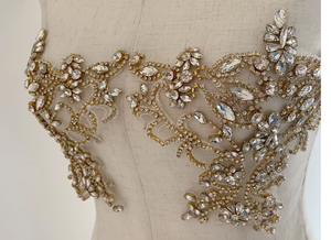 Handmade Customized Fabric Rhinestone Pearl Embroidered Patch for Ladies' Garments Apparel & <b>Accessories</b> for Sewing - Product Image 3