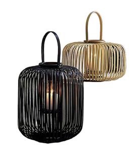 Fil de fer enduit de poudre noire argentée de haute qualité bougeoir décoratif classique en métal pour Table de jardin à la maison - Product Image 4