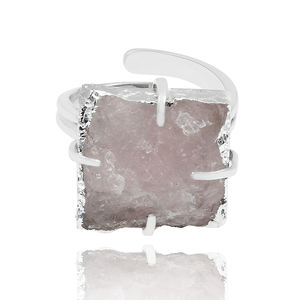 แหวนปรับได้สำหรับ925แข็งควอตซ์สีเงินแท้ดีไซน์คลาสสิกที่น่าสนใจ - Product Image 3