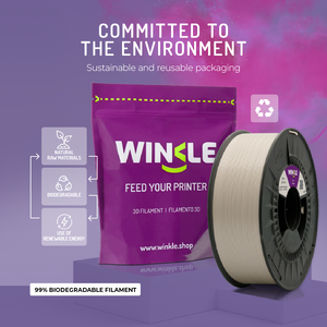Filament PLA HD WINKLE 1,75 mm 1 kg pour imprimante 3D, tolérance élevée 0,05 mm, compatible lit chauffant 190-230°C, biodégradable, impression facile - Product Image 5