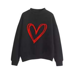 Pull imprimé coeur pour femmes impression sweat haut sweat à manches longues - Product Image 2