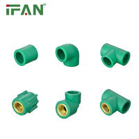 IFANPlus ISO 15874 raccord de tuyau en plastique PPR de haute qualité 20-63MM raccords de plomberie PPR raccord de tuyau vert PPR