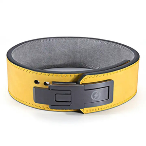 Cinturón de fitness de cuero genuino personalizado para adultos con palanca para hebilla para entrenamiento de levantamiento de pesas accesorio de gimnasio - Product Image 6