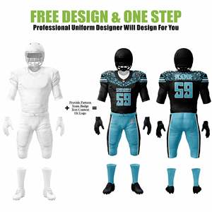 Ensemble de maillots de football américain respirants conçus sur mesure, kit d'entraînement complet en polyester sublimé pour les jeunes, uniformes rembourrés imprimés - Product Image 2