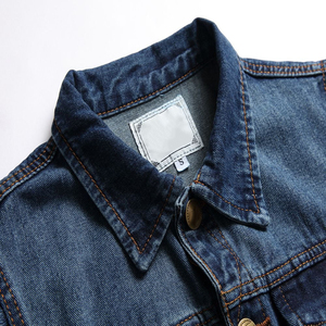 เสื้อกั๊กผ้าเดนิมแขนกุดสำหรับผู้ชายเสื้อกั๊กผ้าเดนิมแฟชั่นคอตั้งแบบลำลองทรงสลิมฟิตแบบคลาสสิก - Product Image 5