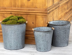 Precio al por mayor y jardineras galvanizadas para decoración de exteriores e interiores, Juego de 2 jardineras galvanizadas - Product Image 4