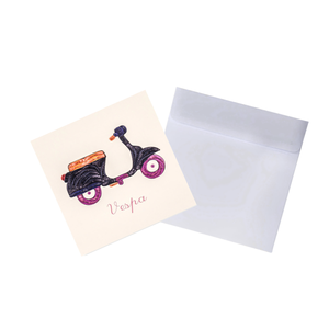Tarjeta de Quilling con Diseño de Scooter Vespa, Tarjeta de Felicitación Hecha a Mano con Sobre, Arte en Papel, Regalo Clásico de Scooter - Product Image 3