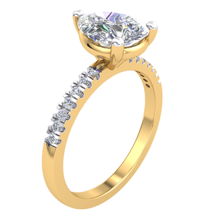 Bague design classique en or 18 carats pour femme avec 2,21Cts VS Clarity Lab Grown Diamond EF Color Jewelry - Product Image 1