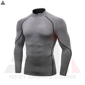 Camisas de compresión de sublimación 3D del fabricante Unisex transpirable de secado rápido 100% poliéster largo corte técnico estilo deportivo - Product Image 4