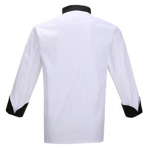Uniforme de chef profesional unisex, ropa de panadería para restaurante de cocina sólida, chaqueta de cocinero tejida con logotipo personalizado impreso para servicio de comida - Product Image 2