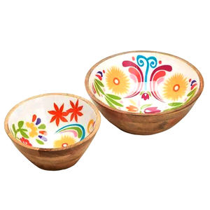 Round Wooden <b>Salad</b> <b>Serving</b> <b>Bowls</b> Using for Kitchen and Dinnerware Handmade Natural Acacia Wooden <b>Bowl</b> With Spoon Vintage Design - Product Image 3