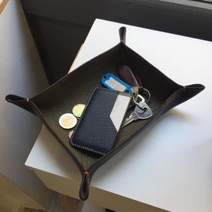 <b>Large</b> Capacity Leather Serving <b>Tray</b> For Multipurpose Rack With Artistic Texture And Useful Design For Home Organization - Product Image 2