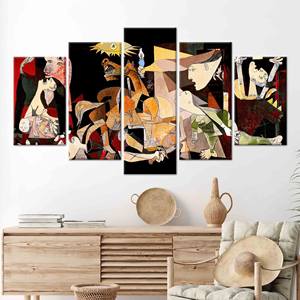 ภาพพิมพ์บนผ้าใบแนวศิลปะนามธรรมสมัยใหม่ - งานศิลปะตกแต่งงานแต่งงานสุดหรู, ชุด 5 ชิ้น: ภาพพิมพ์แบบห่อหุ้ม - Product Image 1