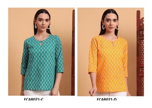 Kurti en rayonne de coton confortable pour les femmes vêtements quotidiens indiens modernes tissu léger et doux élégant disponible au prix d'usine - Product Image 5