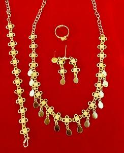 24K Plaqué Or Vintage Dubai Mode Bijoux Collier Ensemble Boucles D'oreilles Bracelets Peignes Broches Cuivre Matériel pour Allemagne Turquie - Product Image 4