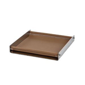 Plateau en cuir polyvalent pour la maison servant un restaurant ou un présentoir élégant de rafraîchissements dans une chambre d'hôtel - Product Image 2