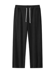 Pantalones de chándal informales para hombre, pantalones deportivos de lana de Color sólido Unisex, ropa de calle de otoño e invierno, pantalones planos transpirables para correr y Fitness - Product Image 5
