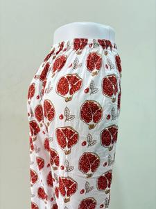 Pantalones de pijama con estampado de Granada roja, pantalones de algodón informales con estampado de frutas, ropa de dormir de Granada de verano, pantalones frescos - Product Image 2