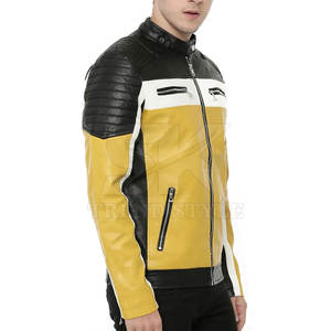 เสื้อแจ็คเก็ตหนังผู้ชายทรงเข้ารูป หลายสี ดีไซน์เรียบหรู สไตล์ร่วมสมัย - Product Image 3