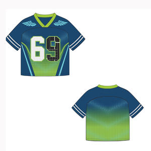 Camiseta de fútbol americano de manga corta personalizada cuello en V sublimación Boxy camiseta de fútbol camiseta de malla recortada de poliéster - Product Image 5