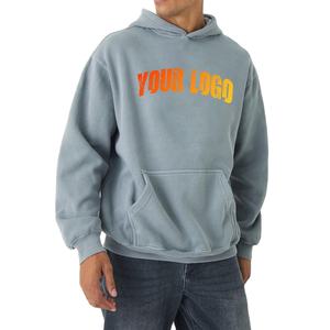 Sweat-shirts à capuche amples à épaules tombantes brodés sur mesure pour hommes, de haute qualité, 100% coton, style hip-hop, chaud - Product Image 1