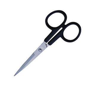 Tijeras para uñas con mango de plástico, tijeras para cutículas de manicura de acero inoxidable, cuchillas afiladas, tijeras de punta recta fina de 3,5 "para belleza - Product Image 2