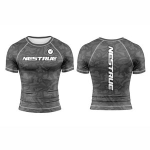 เสื้อเชิ๊ตแขนสั้นสำหรับผู้ชายผ้าโพลีเอสเตอร์ผ้าสแปนเด็กซ์ป้องกันรังสียูวีออกแบบโลโก้ได้ตามต้องการ - Product Image 1