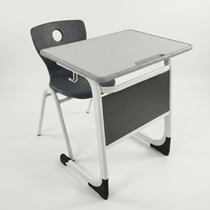 Bureau d'école moderne avec plateau en bois et chaise, design minimaliste durable pour une utilisation en classe, utilisation commerciale, garantie de 2 ans - Product Image 1