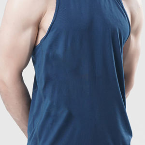 เสื้อกล้ามออกกำลังกายลำลองสำหรับผู้ชายแห้งเร็วผ้าผสมคอตตอนพิมพ์ลายสีทึบวิ่ง - Product Image 5