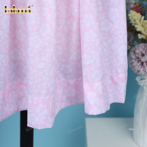 ชุดเดรสสายเดี่ยวเรขาคณิตแขนกุดสีชมพู Fox Eyes สำหรับเด็กผู้หญิง OEM ODM ชุดเสื้อคลุมเด็กในสต็อกขายส่งผู้ผลิต-BB3223