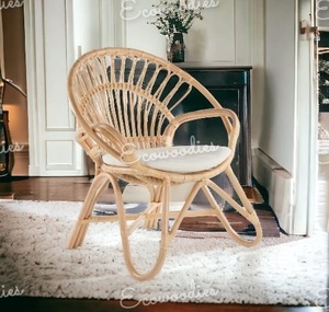 Elegant Handicraft Wicker Stylish Bamboo <b>Chair</b> for Garden Lounge Balcony Courtyard <b>Beach</b> Outdoor - Product Image 4