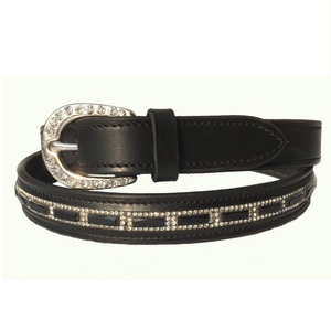 เข็มขัดโปโลหนังคริสตัลสีขาวและสีดำเข็มขัดโปโลหนังอินเดียโลโก้ตามสั่ง - Product Image 6