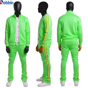 Conjunto Deportivo de Invierno para Hombre, Tendencia Superior, Personalizado, de Algodón, Chaqueta con Cremallera Transpirable y Pantalones Deportivos con Franja Lateral, Dos Piezas - Product Image 2