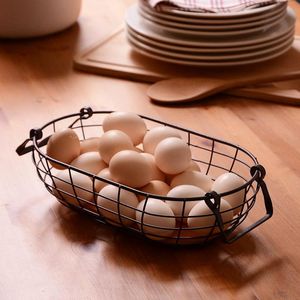 Corbeille à fruits en corde et fer tissés à la main, style nordique, panier de rangement pour articles divers de bureau, panier décoratif en fil métallique pour la maison et l'hôtel - Product Image 5