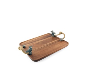 Plateau en bois de qualité supérieure avec poignée en corde fête de mariage et tous les événements plateau de service à Dessert alimentaire collations plateau de service - Product Image 1