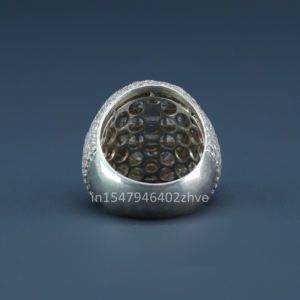 Bague pour homme en argent sterling 925, hip-hop, ornée de diamants de culture, design élégant, alliant qualité et tendance - Product Image 4