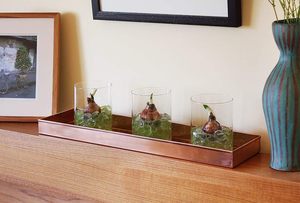 Bandeja de servicio de cobre Premium, antigüedad rústica para interiores clásicos, bandeja de servicio de cobre elegante, patrones artísticos tribales grabados - Product Image 6