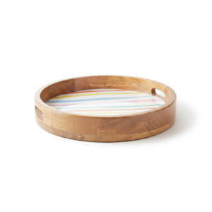 Juego de Bandejas de Madera Esmaltada Estilo Arte Moderno para Servir en Bodas, Cócteles y Aperitivos, Suministros al por Mayor con Diseño Redondo - Product Image 3