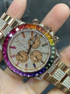 นาฬิกาสแตนเลสสตีลอัตโนมัติสำหรับผู้ชายขนาด41มม. กำหนดได้เองสาย20มม. เป็น Moissanite แบบเต็มหน้าจอแสดงวันที่แบบกลไกฮิปฮอป - Product Image 3