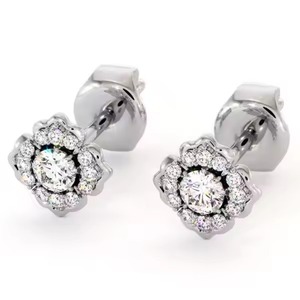 Top Quality 8MM Cluster VVS Moissanite Stud Earrings 925 Sterling Silver Diamond Earring for Parties and Gifts - Product Image 5