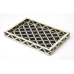 CUSTOMIZED DURABLE BONE INLAY Tray with Floral Design Patterns Bone Inlay Serving Tray for Home Decor - Product Image 1