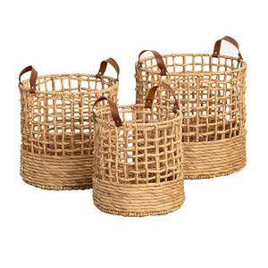 High Quality Eco-Friendly Handmade Laundry <b>Basket</b> <b>Water</b> <b>Hyacinth</b> Woven Home <b>Storage</b> Organization <b>Basket</b> - Product Image 1