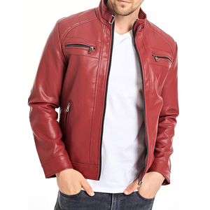 High Street Vintage Chaqueta de cuero a rayas para hombres Estilo americano Splendid Feeling Windbreaker con chaqueta con soporte para hombres - Product Image 1