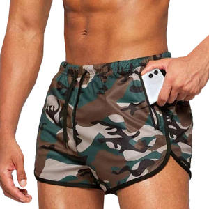 High Quality Running Breathable Men 2 in 1 <b>Layers</b> Sports Shorts Cotton Nylon Workout High Waist Men Gym Shorts With Pockets - Product Image 1