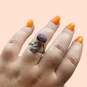 Design tribal solide rose Dhalia pierre précieuse 925 bague en argent massif Style sud-ouest pierre précieuse de guérison cadeau pour elle - Product Image 1