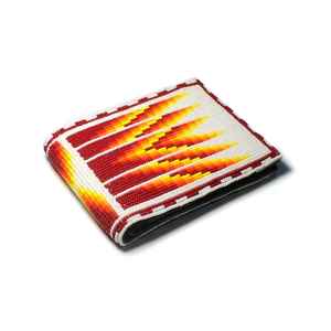 Hot Selling Azetec <b>Beaded</b> Leather Men's Wallets Vintage Style Slim <b>PVC</b> Best Zipper Short Geometric Indian Design High Demand - Product Image 1