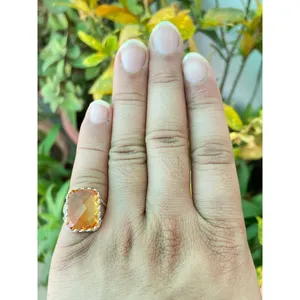 Bague Cocktail Citrine en Argent Sterling 925 Faite à la Main, Bague Statement avec Pierre Précieuse, Fournisseur de Bijoux en Gros - Product Image 4