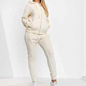 Conjuntos de Jogger de mujer transpirables lisos con cremallera completa de alta calidad, chándal de gimnasio para mujer, chándal para Niñas para invierno - Product Image 1